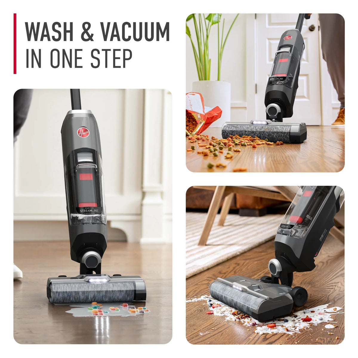 Hoover ONEPWR Streamline Cordless Hard Floor Wet Dry Vacuum with Boost Mode, BH55400V, New