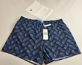 new Lacoste men swimwear trunks short MH5635 51 F65 324209 navy quick dry XL $90