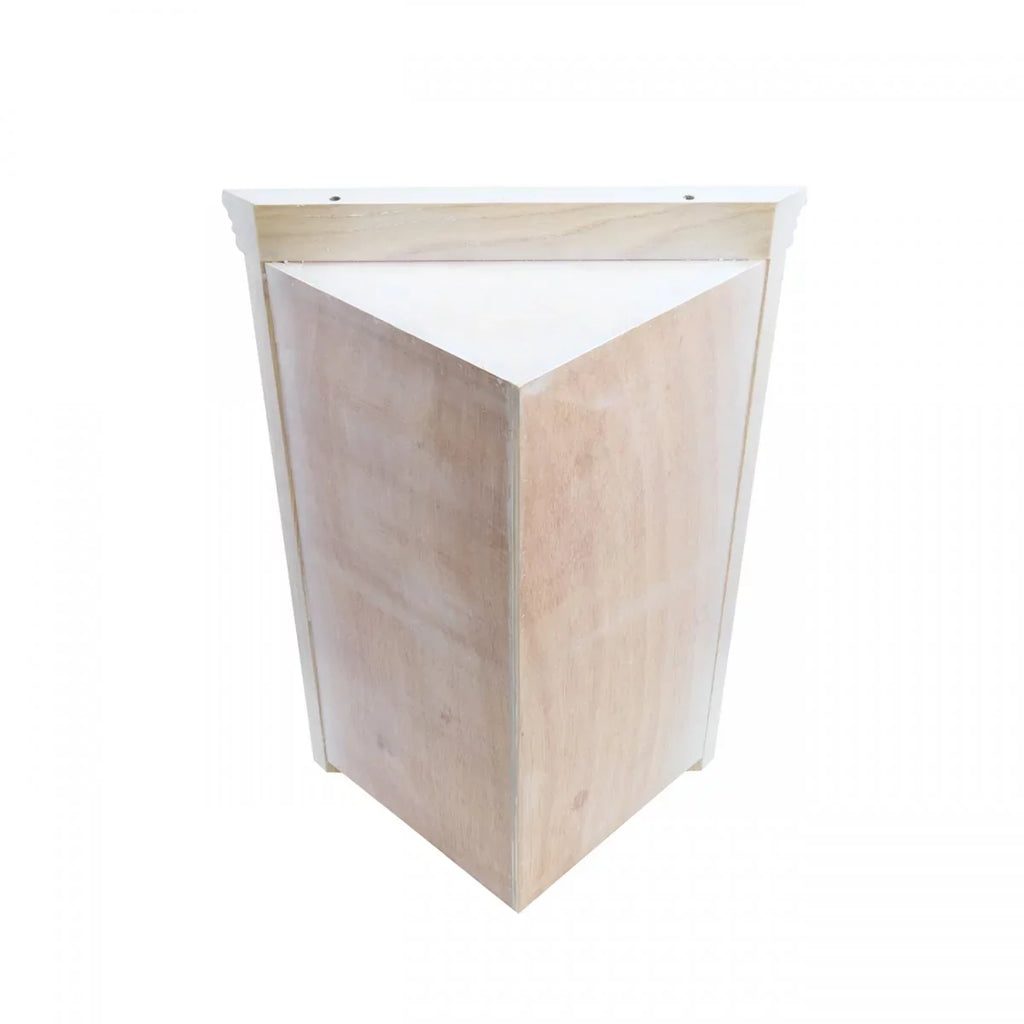 Bethpage Wooden Corner Medicine Cabinet w/Mirror Wall Mount White Hardwood Bathroom Storage 27" x 20" Double Shelf Storage Cabinet w/ Screws Renovators Supply
