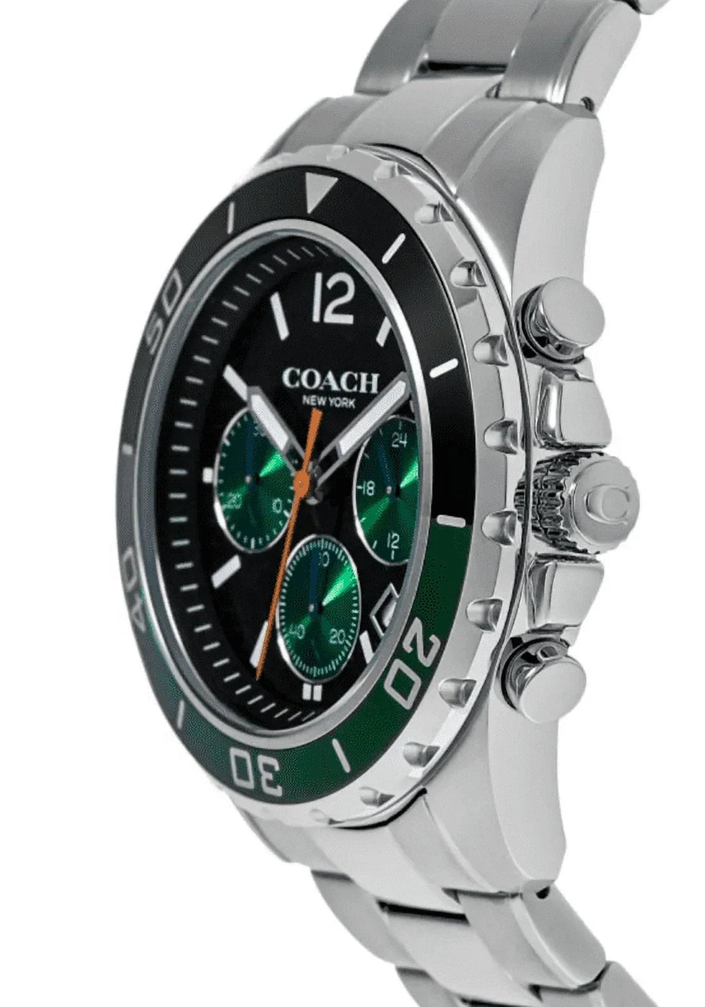 Coach Kent Black & Green Chronograph Dial Steel Men's Watch 14602557