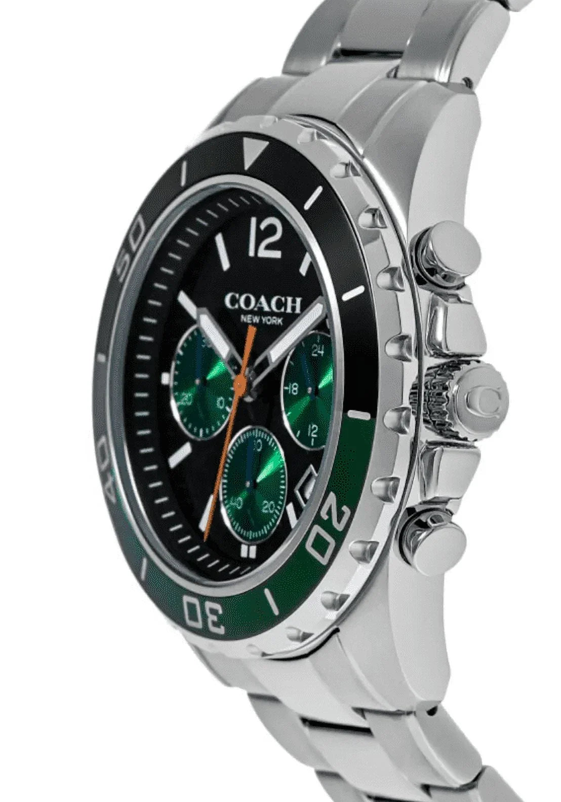 Coach Kent Black & Green Chronograph Dial Steel Men's Watch 14602557
