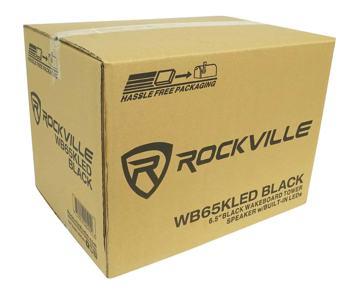 Pair Rockville WB65KLED 6.5" 600w Black Marine Wakeboard LED Tower Speakers+Remote