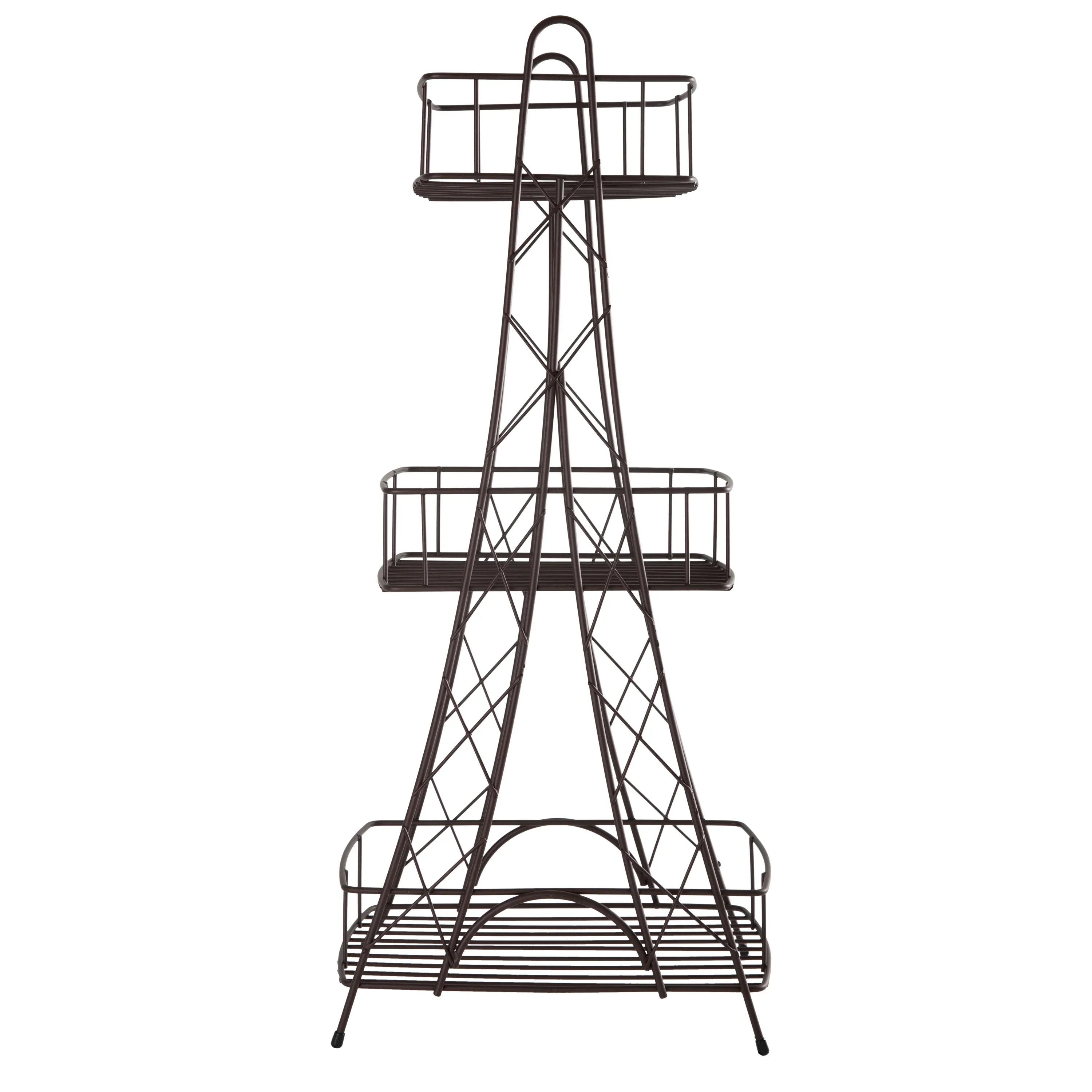 ELLE Paris Ville Des Lumieres Collection Eiffel Tower 3 Tier Spa Tower, 11"x 7"x 24.8" H