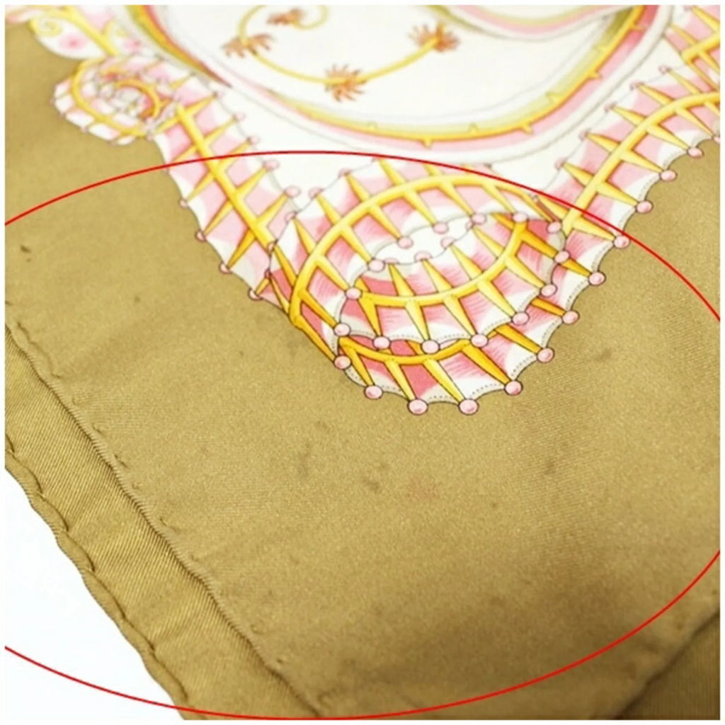 Pre-Owned Salvatore Ferragamo Silk Scarf Muffler Fish Pattern Beige SALVATORE FERRAGAMO Women's (Good)