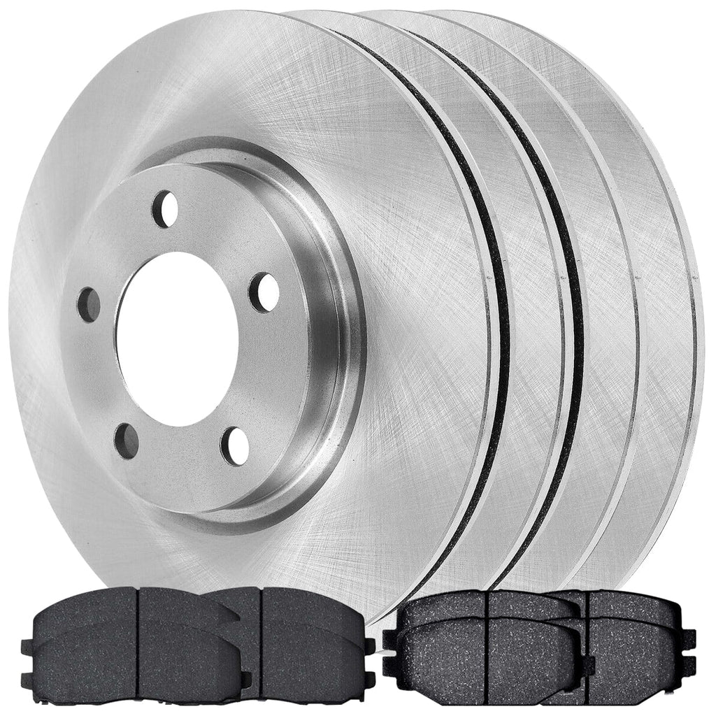 AutoShack Front and Rear Brake Rotors and Ceramic Pads Kit Replacement for 2012-2020 Dodge Grand Caravan Journey 2012-2016 Chrysler Town & Country 2013-2015 Ram C/V 2012 VW Routan 2.4L 3.6L V6 AWD FWD