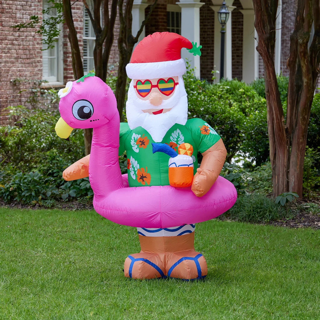 6ft Ready for the Beach Santa - Christmas Inflatable by Seasonal LLC