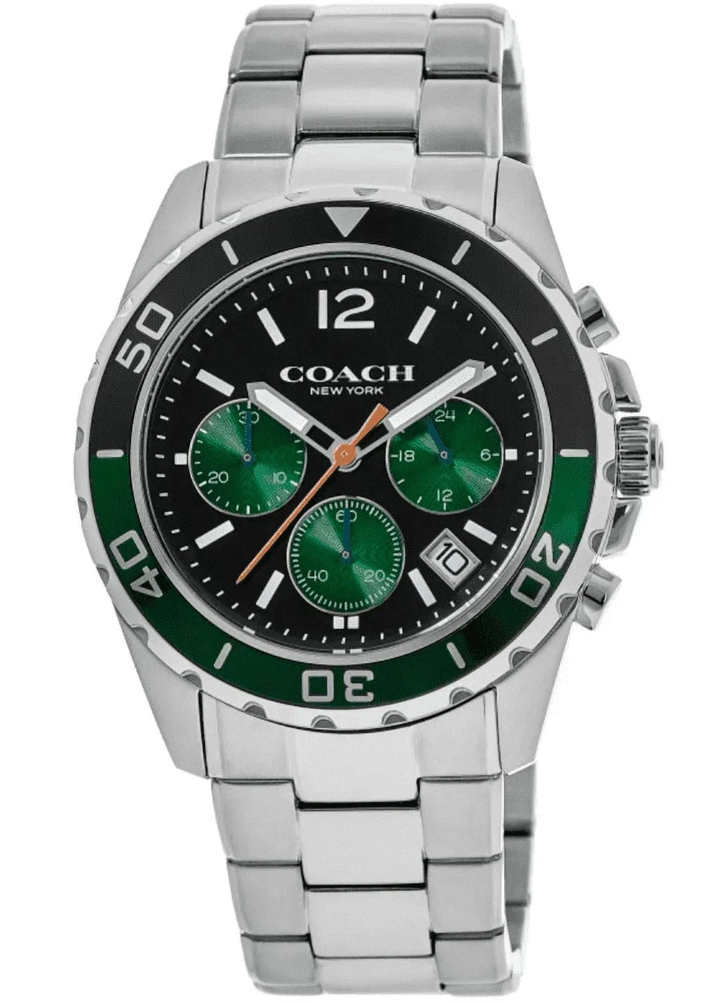 Coach Kent Black & Green Chronograph Dial Steel Men's Watch 14602557