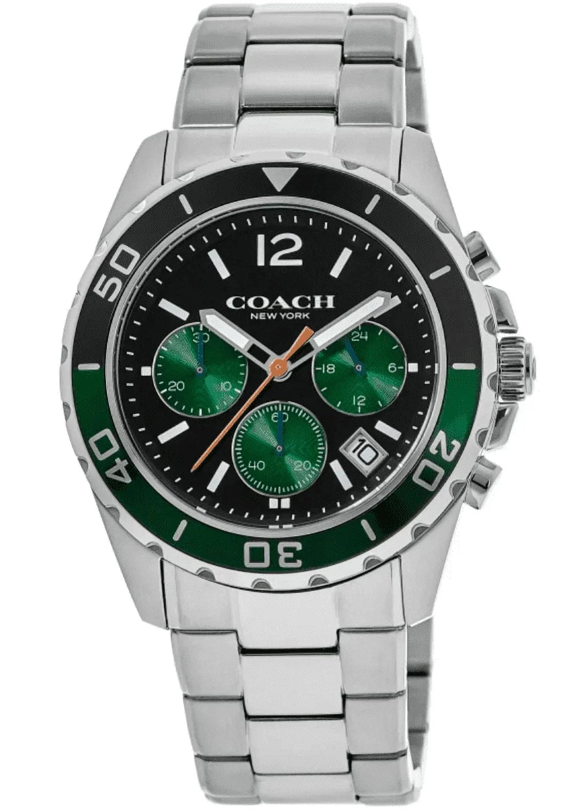 Coach Kent Black & Green Chronograph Dial Steel Men's Watch 14602557
