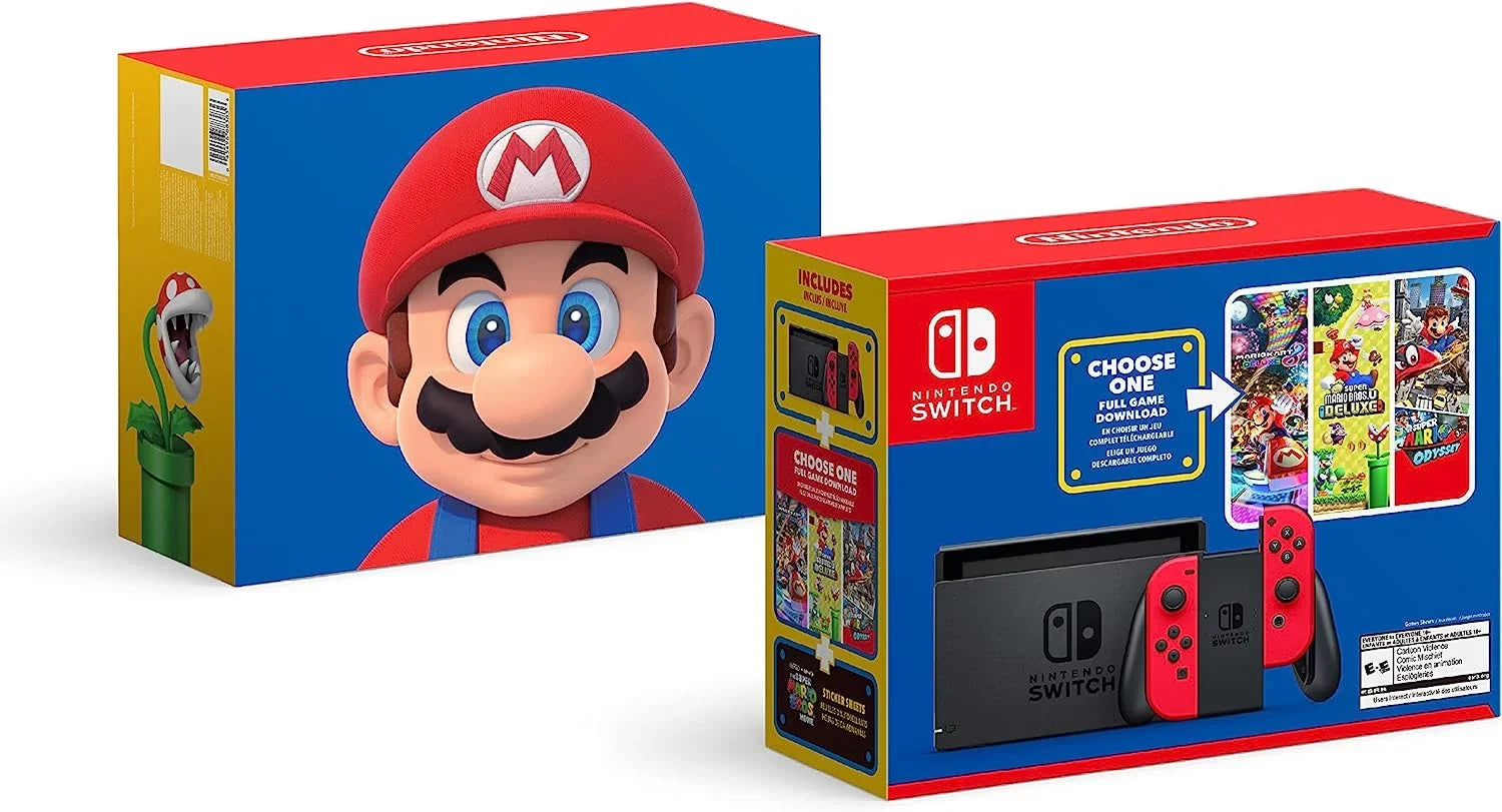 Restored Nintendo HADSKACLK Switch Mario Choose One Bundle (Refurbished)