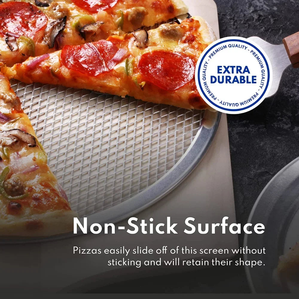 1pc, Restaurant-Grade Aluminum Pizza Baking Screen, Perfect For Pizzerias & Restaurants, Evenly Bakes Pizza & Shortens Bake Time! Seamless Aluminum Pizza Screen, Baking Tools, Kitchen Gadgets, Kitche