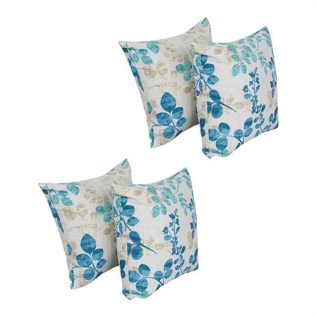 Blazing Needles 17 in. Square Polyester Outdoor Throw Pillows, Ciara Breeze - Set of 4