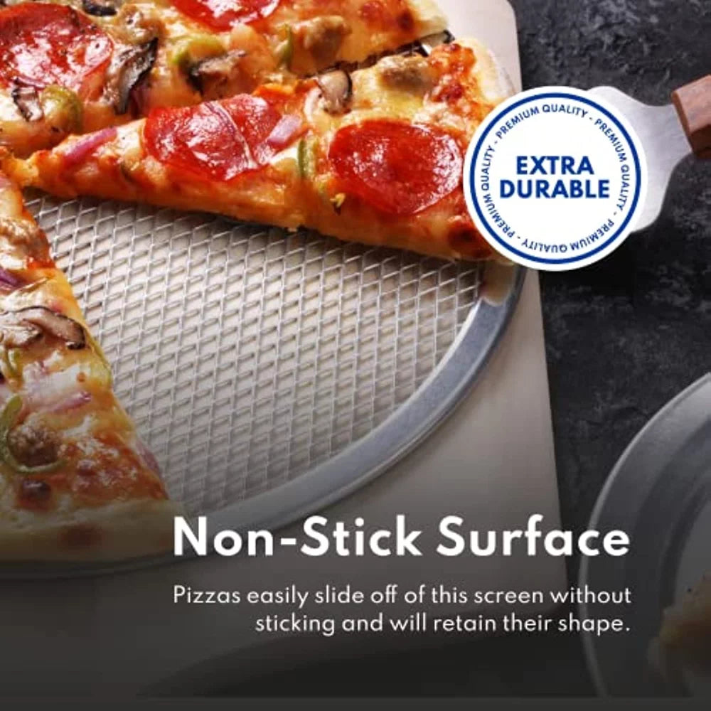 1pc, Restaurant-Grade Aluminum Pizza Baking Screen, Perfect For Pizzerias & Restaurants, Evenly Bakes Pizza & Shortens Bake Time! Seamless Aluminum Pizza Screen, Baking Tools, Kitchen Gadgets, Kitche