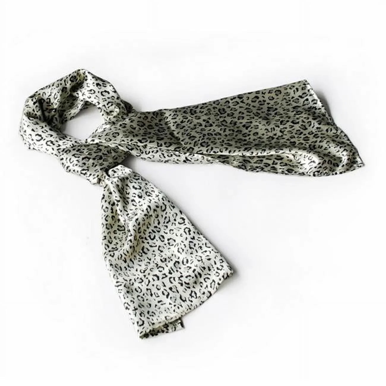 Blancho Ivory Leopard Animal Print Elegant Exquisitely Soft Silk Scarf/Wrap/Shawl - Large
