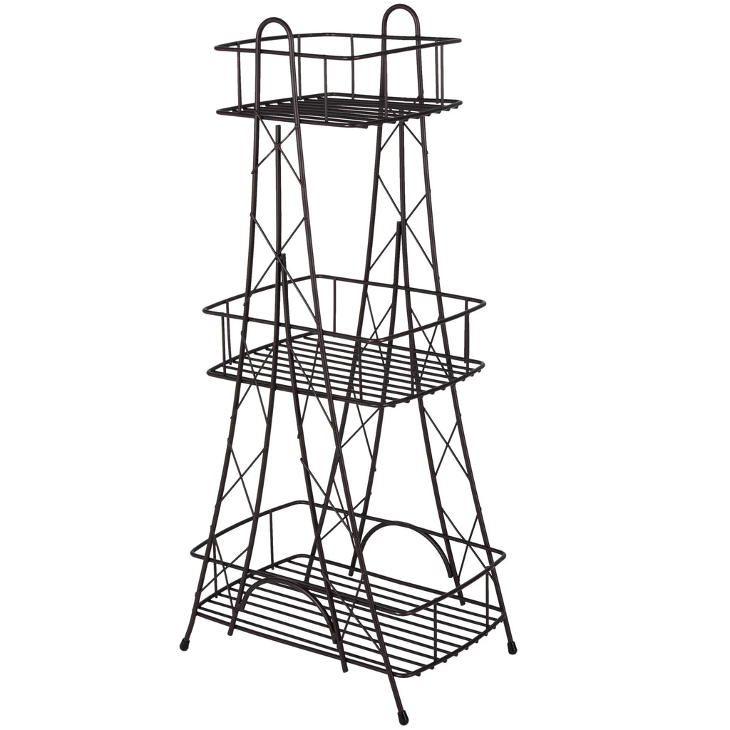 ELLE Paris Ville Des Lumieres Collection Eiffel Tower 3 Tier Spa Tower, 11"x 7"x 24.8" H