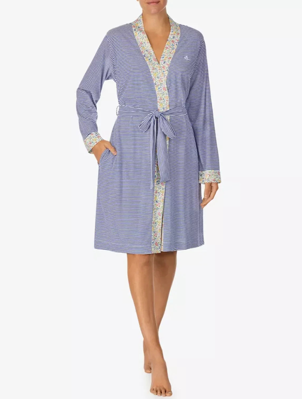 Lauren Ralph Lauren Contrast-trim Striped Wrap Rob Blue Stripe Small