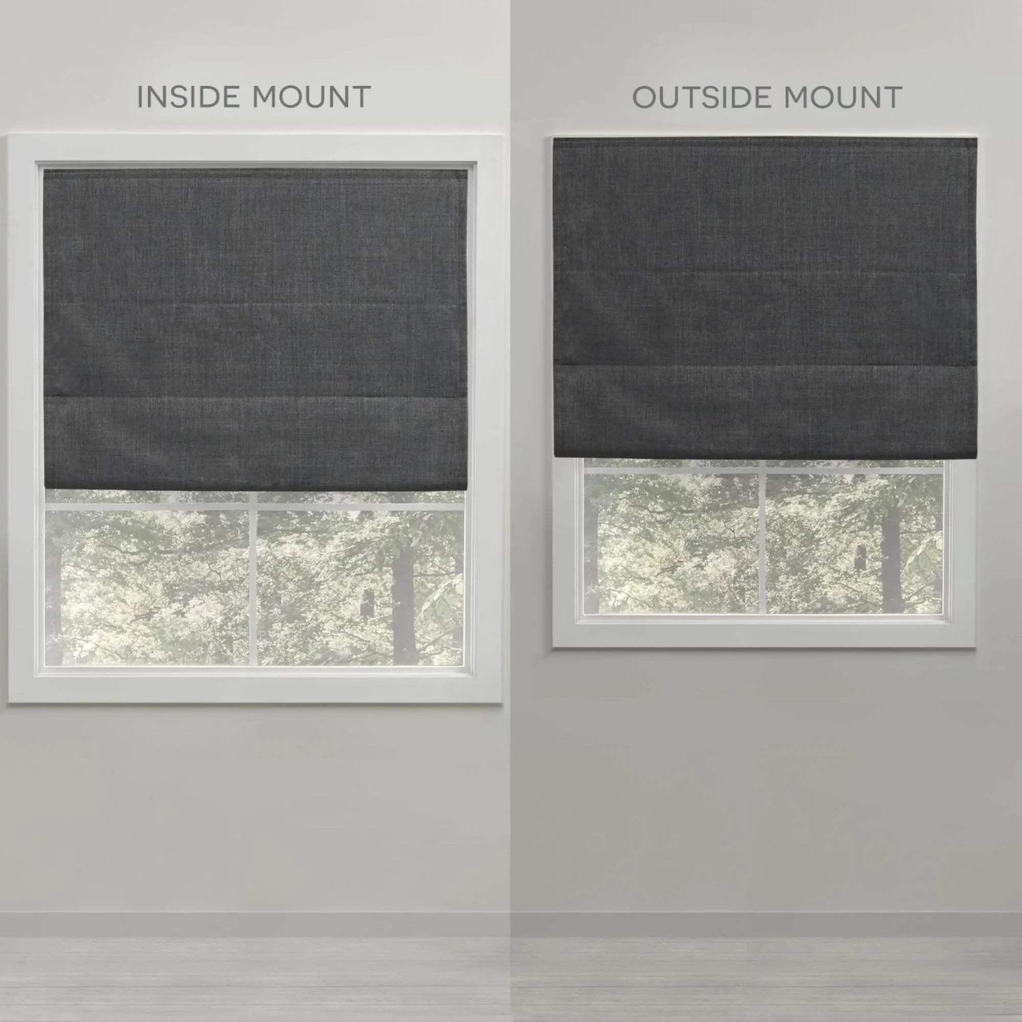 Exclusive Home Esme Total Blackout Roman Shade, 27"x64", Slate Blue