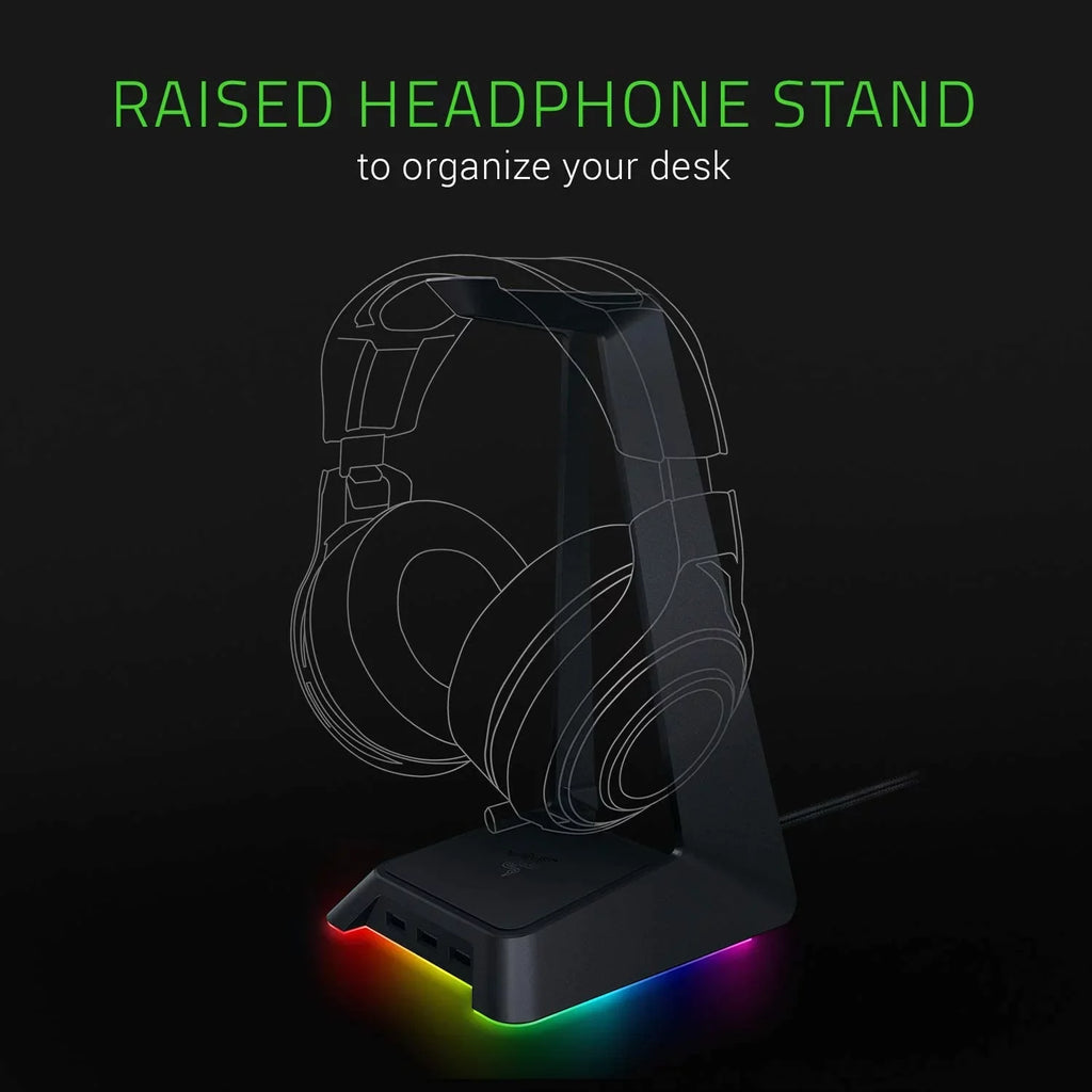 Razer Base Station Chroma - Chroma Enabled Gaming Headset Stand with USB Hub