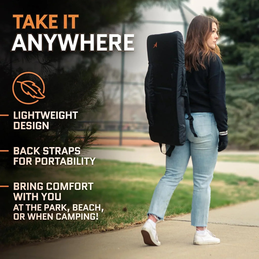 ACELETIQS Wide Double Heated Stadium Seats for Bleachers with Back Support – USB Battery Included - Upgraded 3 Levels of Heat - Foldable Chair - Cushioned, 4 Pockets, Cup Holder - Camping, Games