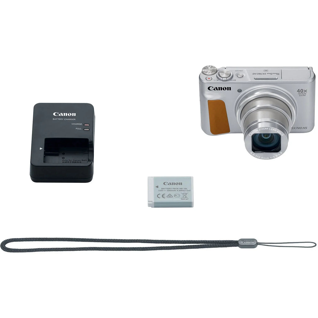 Canon PowerShot SX740 HS Digital Camera (Silver)+64GB Memory Card+Camera Shoulder Bag+Steady Gripster Tripod+Deluxe Accessory Bundle