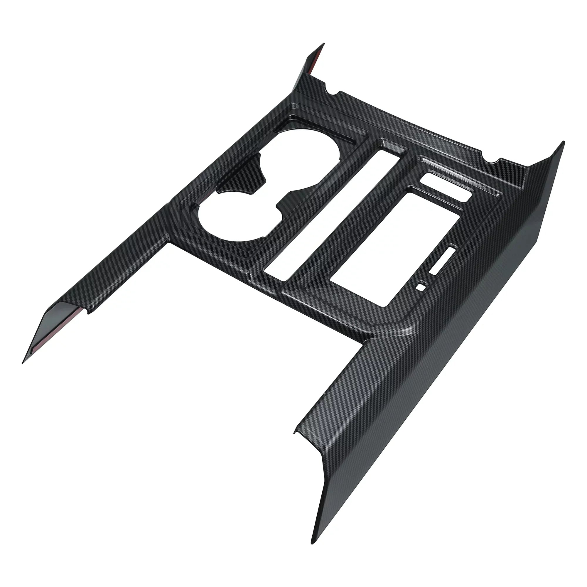 Carbon Fiber Pattern Car Center Console Gear Shift Cup Holder Trim Coating for Ford F-150 2015 2016 2017 2018 2019 Black