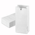 [200 Pack] 8 LB 12.44 x 6.13 x 4.13" White Paper Bags Grocery Lunch Retail Shopping Long-lasting Barrel Sack