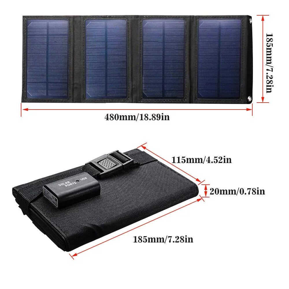 80W Solar Charger Solar Panel Portable Solar Phone Charger Waterproof Power Bank for Phone Fishing Hiking Camping Emergency Outdoors
