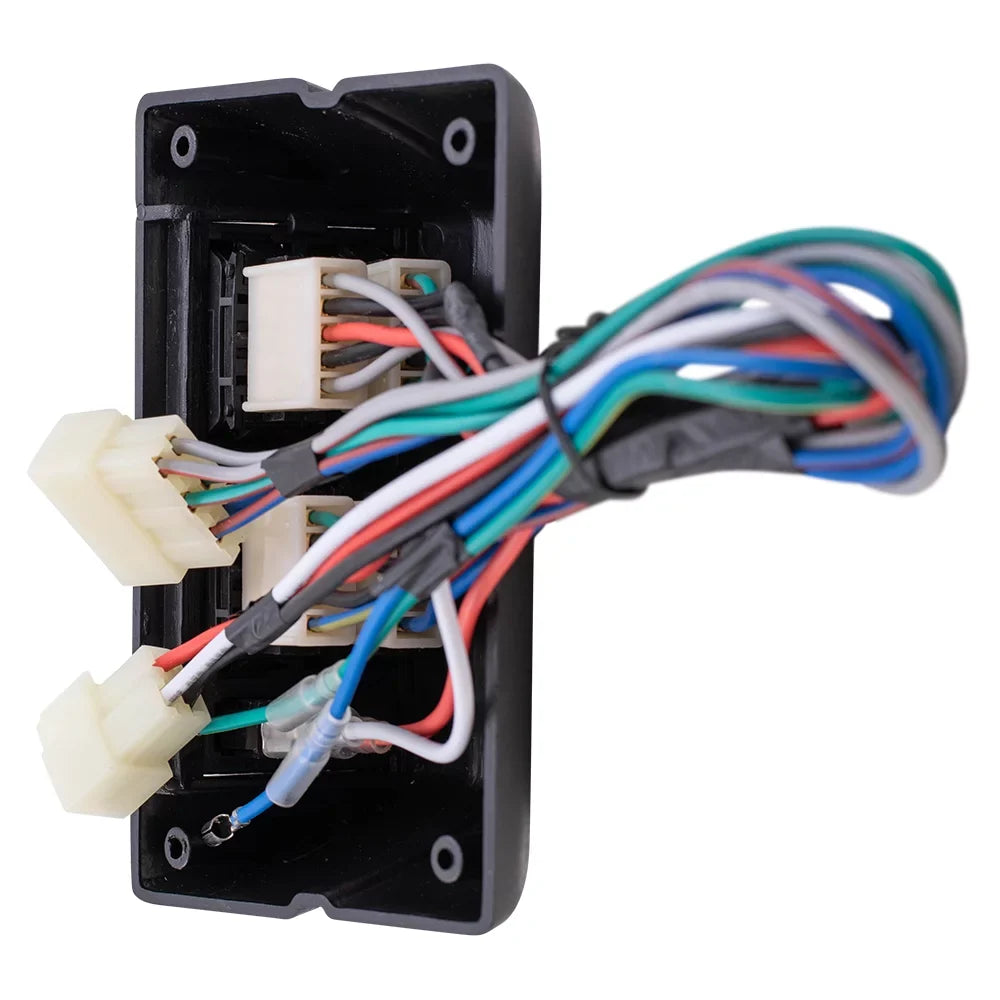 Brock Replacement Universal Power Window Switch Kit Horizontal Design with Bezels and Wiring Matching with 4 Door Pickup Truck SUV Car Van