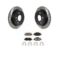 Transit Auto - Rear Coated Drilled Slotted Disc Brake Rotors And Ceramic Pads Kit For Mini Cooper KDC-100849