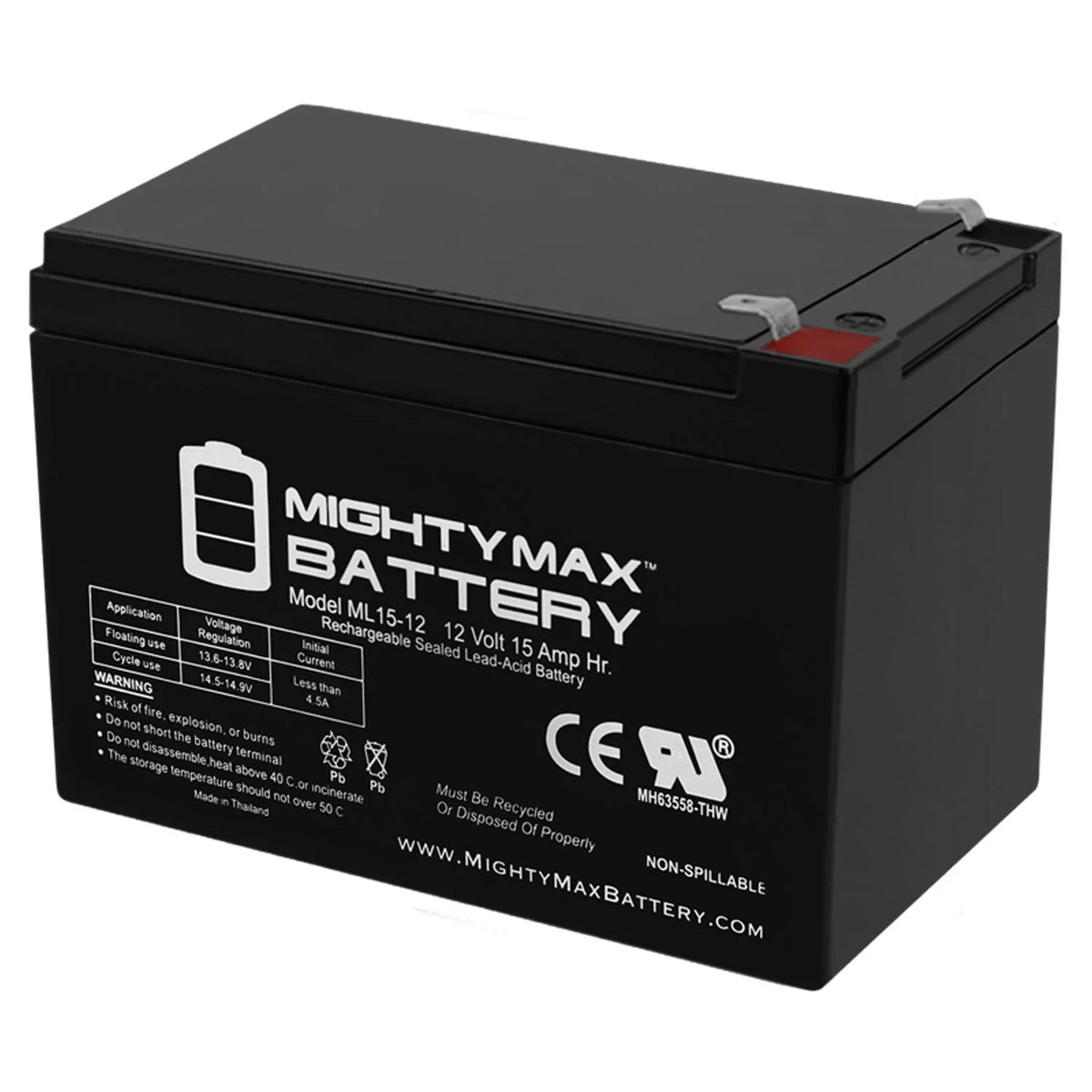 12V 15AH F2 Replacement Battery for EVO 500W Electric Scooter
