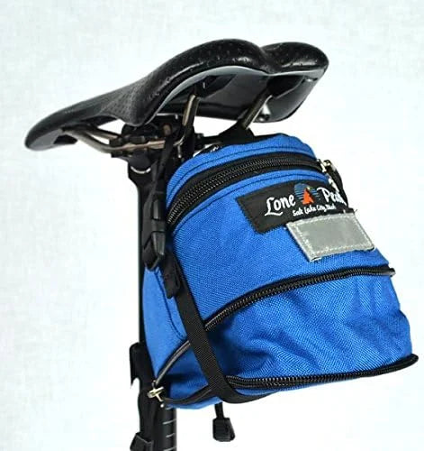 Lone Peak Mini-Wedge Expandable Bicycle Seat Bag | Bike Saddle Bag | Superior Mount - Long-lasting Seat Pack | Bikepacking Bag | 1000 D Nylon | Blue (Made in The USA)