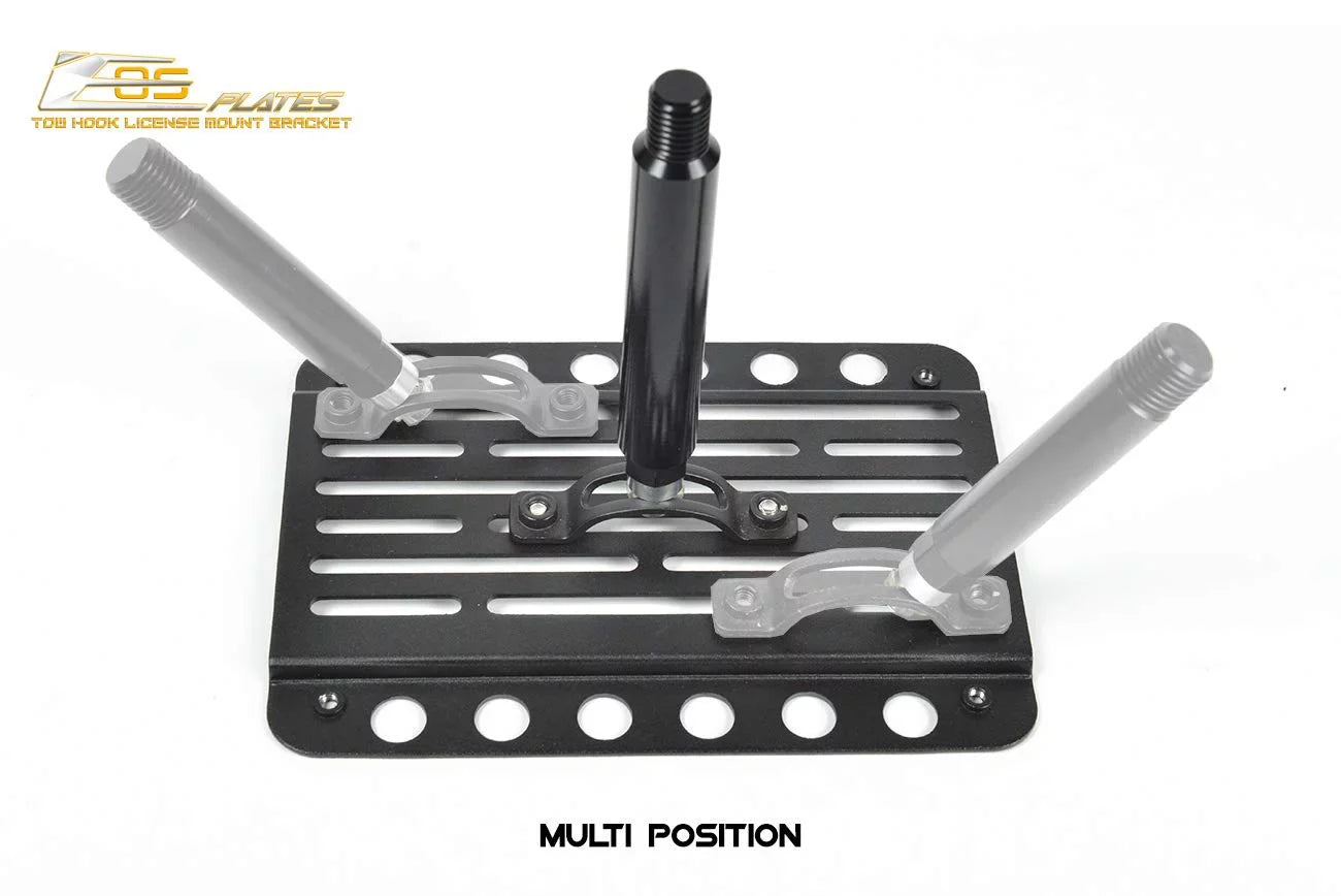 Extreme Online Store Replacement for 2009-2015 Mazda Miata NC | EOS Plate Version 1 Mid Sized Front Bumper Tow Hook License Relocator Mount Bracket Tow-230
