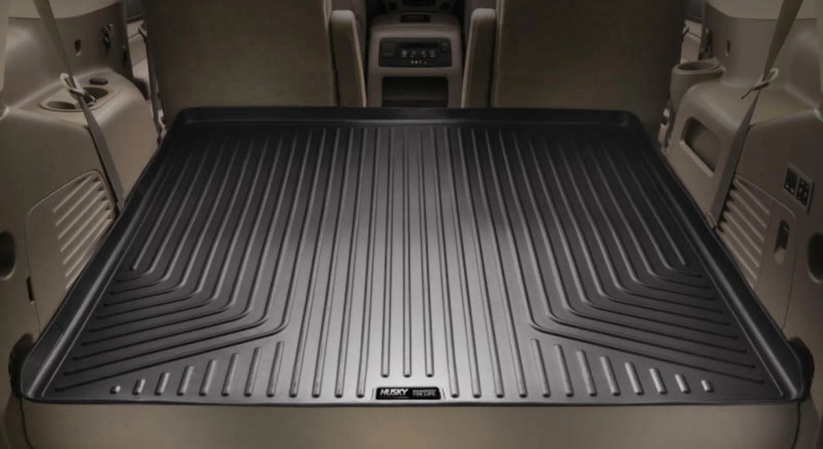 Husky by RealTruck Climate Series Cargo Liner Black Matching with 12-19 Toyota Highlander; Matching with to back of 2nd row Seats over foldered 3rd row Seats