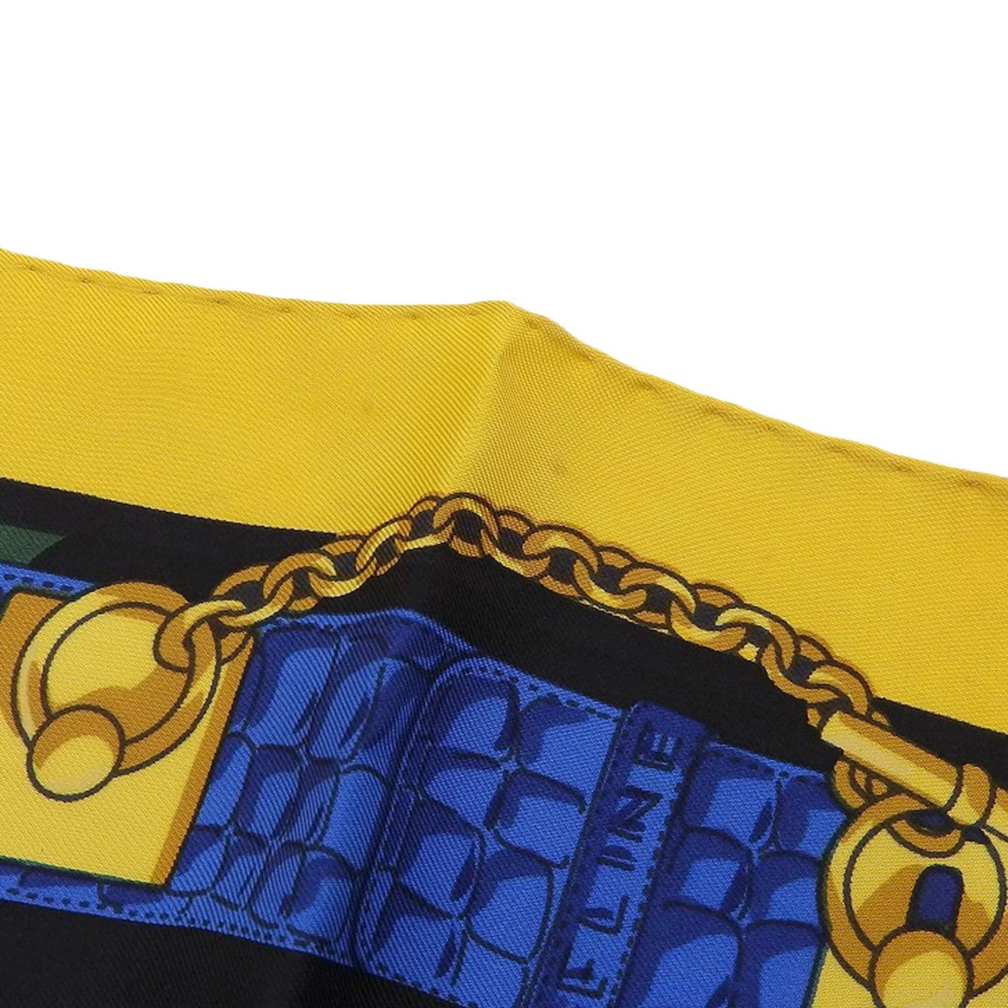 Authenticated Used Celine CELINE leopard print large scarf silk multicolor