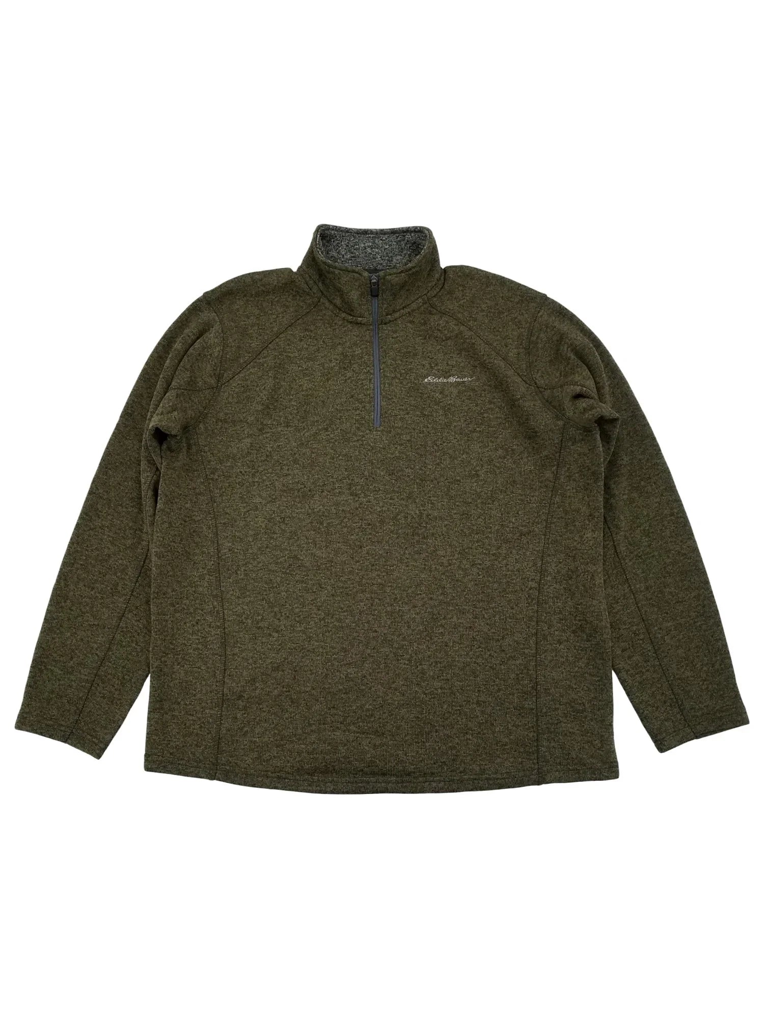 Eddie Bauer Mens Dark Green Radiator Fleece Quarter-Zip Pullover Jacket 2XL