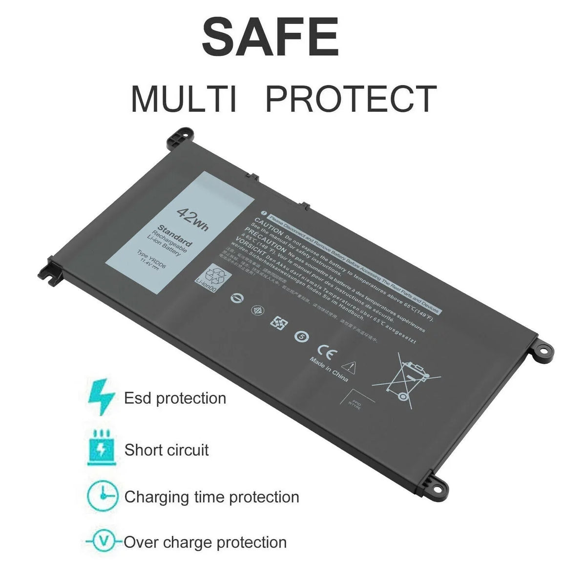 42Wh YRDD6 Battery for Dell Inspiron 15 3493 3584 3593 5480 5485 5491 FAST USPS