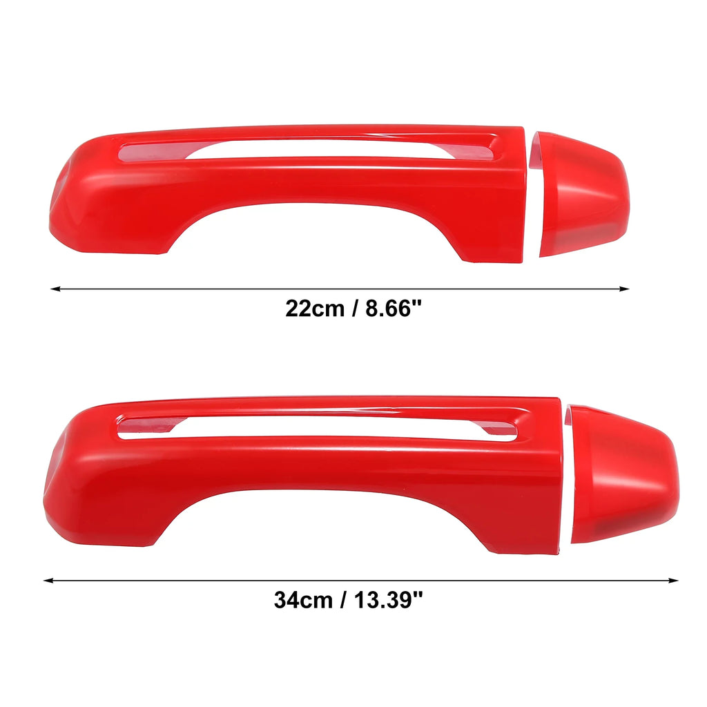 Red Door Handle Trim Coating Kit and Tailgate Handle Shield for Jeep Wrangler JL JLU 2 & 4 Doors 2018-2021