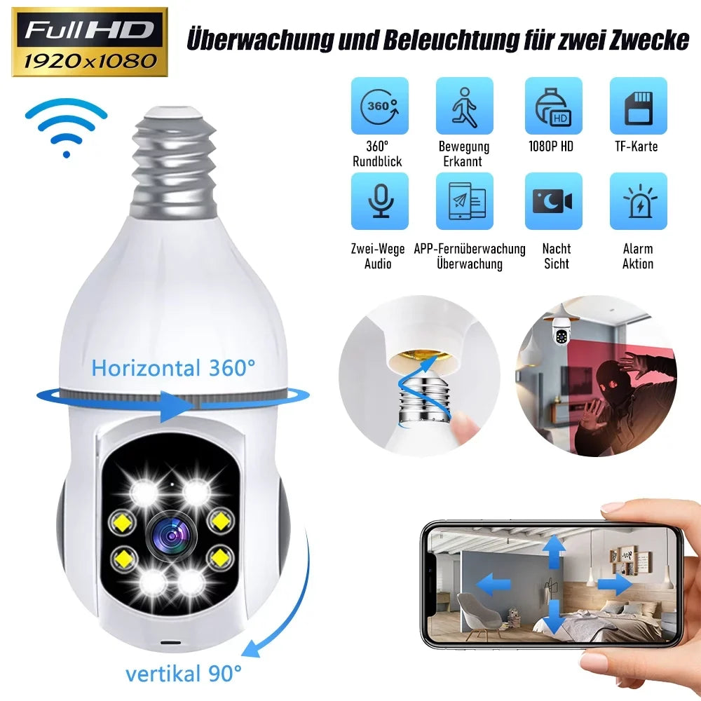 Kepeak WiFi Bulb Security Camera, Home Cameras with Motion Detection, Clear Vision