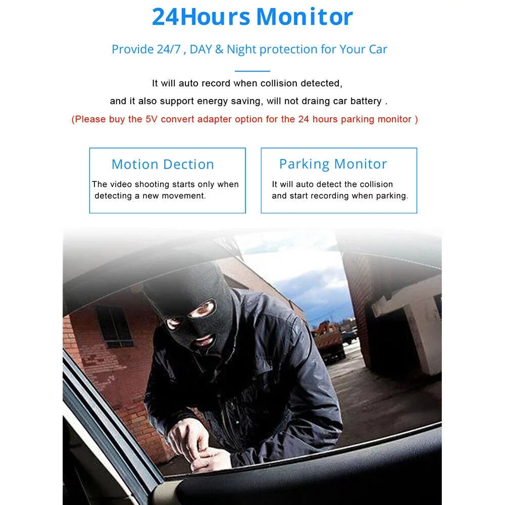 G·PEH US 4K WiFi Mirror GPS Dash Cam 12" Voice Control Car RearView Backup Dual