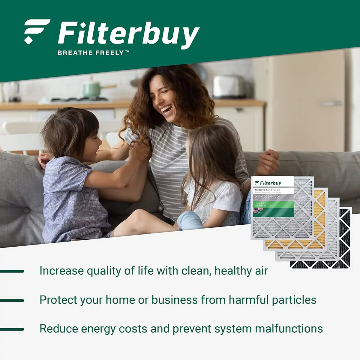Filterbuy 14x24x1 MERV 11 Pleated HVAC AC Furnace Air Filters (12-Pack)