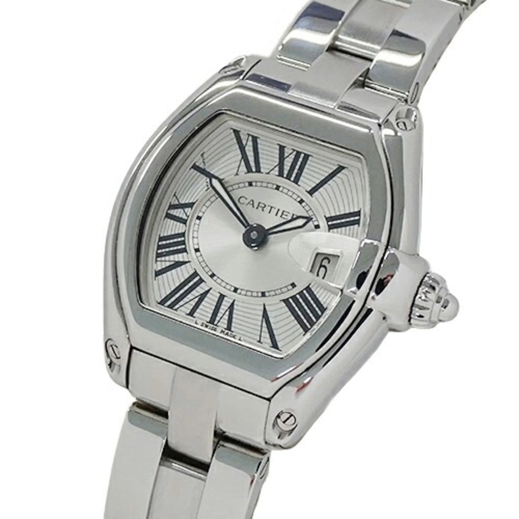 Pre-Owned Cartier Watch Ladies Roadster SM Date Quartz Stainless Steel SS W62016V3 Silver Polished (Fair)