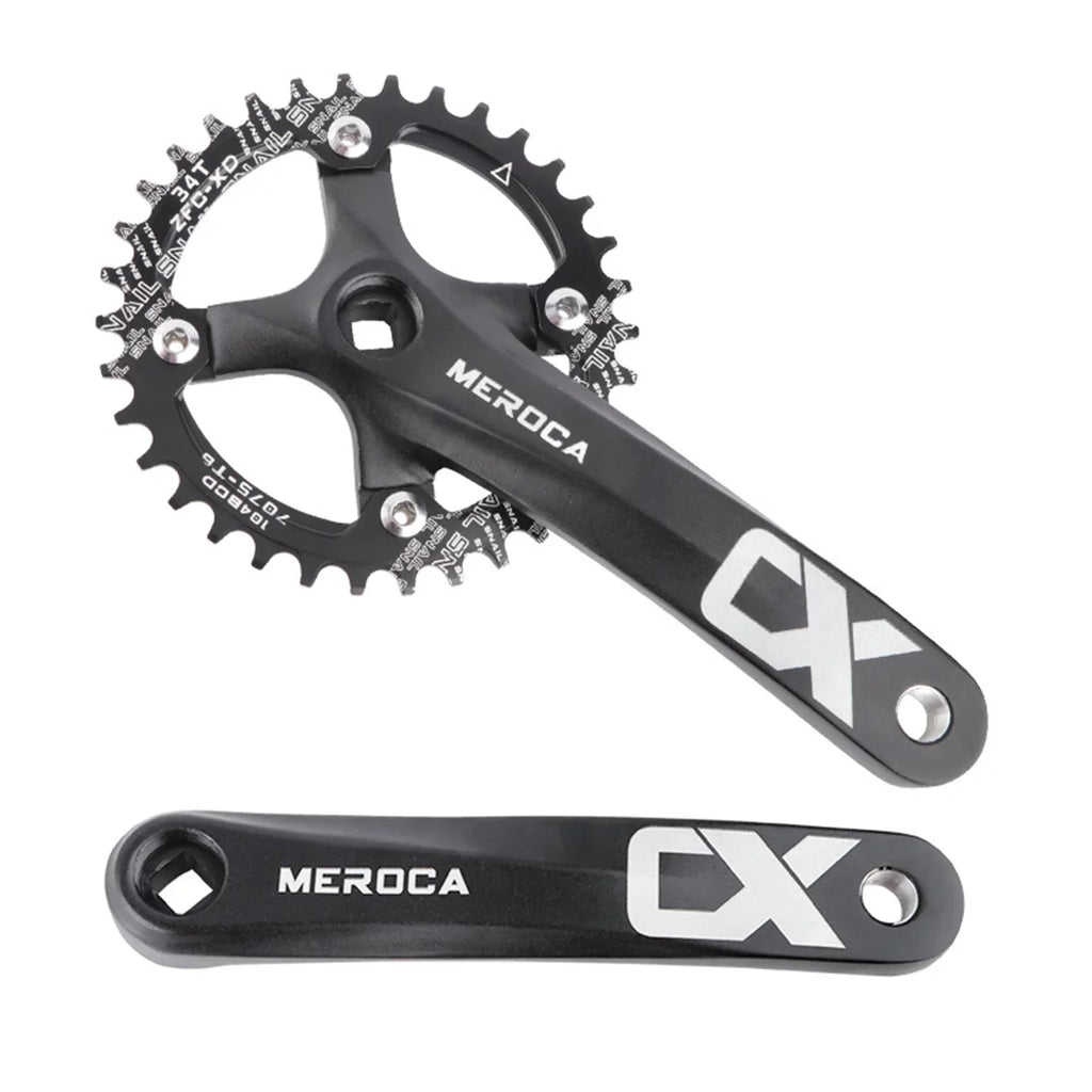 MEROCA Bike Crankset, 170MM 104 BCD Aluminum Alloy - Single Crank Ring Set for 8/9/10/11 Speed - Perfect for Mountain Biking Enthusiasts