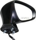 Mirror Fitting With 2014-2017 Lexus CT200h Right Passenger Side Heated In-housing Signal Light Textured Black Kool-Vue