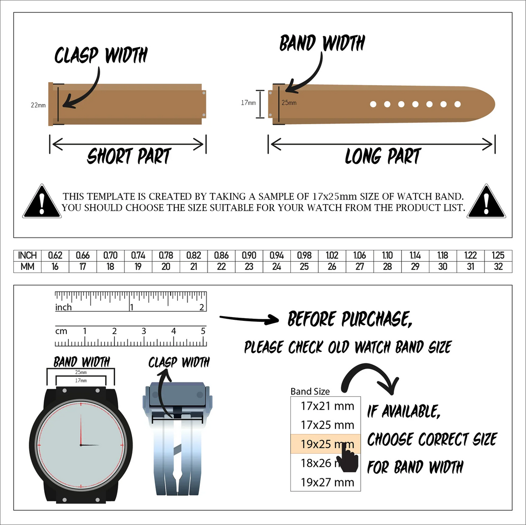 WBH Band Fits For 44MM Hublot Big Bang Classic Fusion, Silicone Watch Band, 25MM Band Width, 22MM Fastener Width