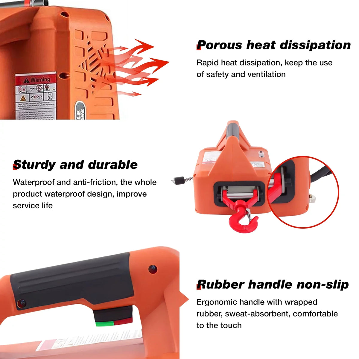 Electric Hoist Winch, 2 in 1 2200lbs Portable Electric Winch, 110V Power Winch Crane, 25ft Lifting Height, w/Wire and Wireless Remote Control, Overload Protection for Lifting Towing
