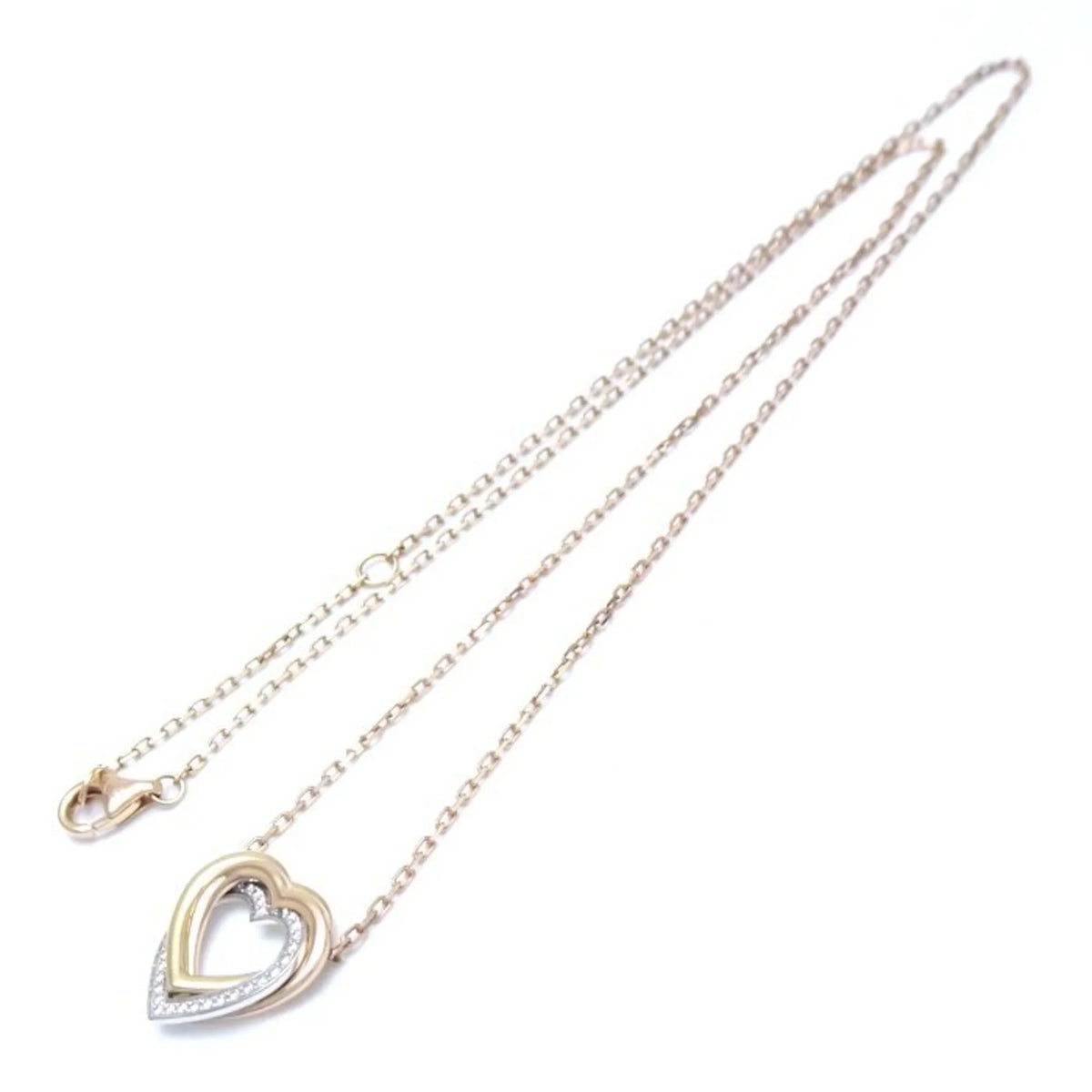 Pre-Owned CARTIER Trinity Heart Necklace Diamond B7061200 K18 Three-Color Gold 291637 (Like New)