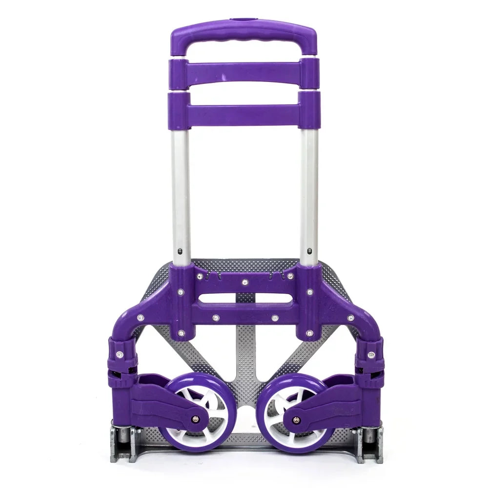 BMTBUY Portable Aluminium Cart Folding Dolly Push Truck Hand Collapsible Trolley Luggage Purple