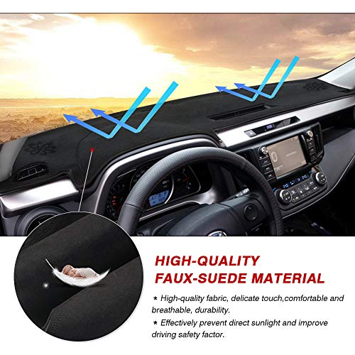 Cartist Suede Dash Mat for Toyota RAV4 2013-2018 Dash Protection Nonslip Dashboard Mat Protector Sunshade No Glare