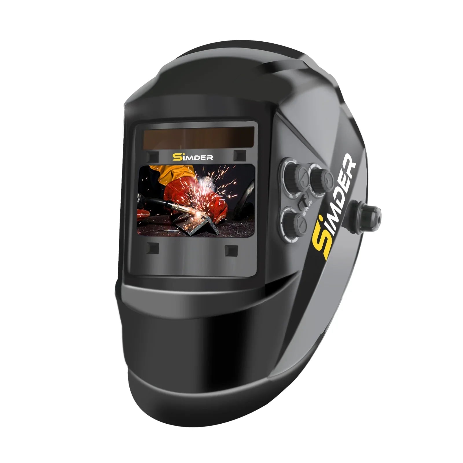SSimder Auto Darkening True Color Solar Power Large Viewing Screen Welding Helmet RLM-800 , 4 Arc Sensor Wide Shade 4/5-9/9-13 for TIG MIG Arc Weld Grinding Welder Mask
