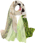 Hyjoy Golden Retriever Looking Outdoors Long Silk Neck Scarf Lightweight Shawl Wrap Scarves for Women Girls