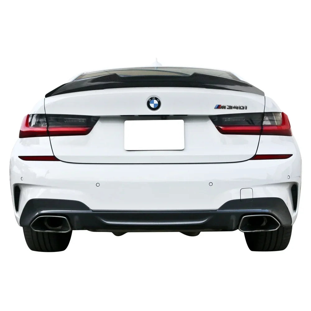 Ikon Motorsports Fitting with 19-23 BMW 3-Series G20 PSM Style Rear Trunk Spoiler Wing Carbon Fiber 2019 2020